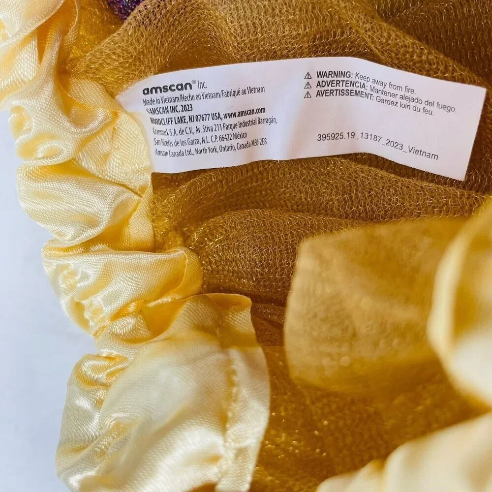 Youth Child Size S/M Mesh Tutu Skirt Gold Ideal for‎ Play Pretend Halloween 439